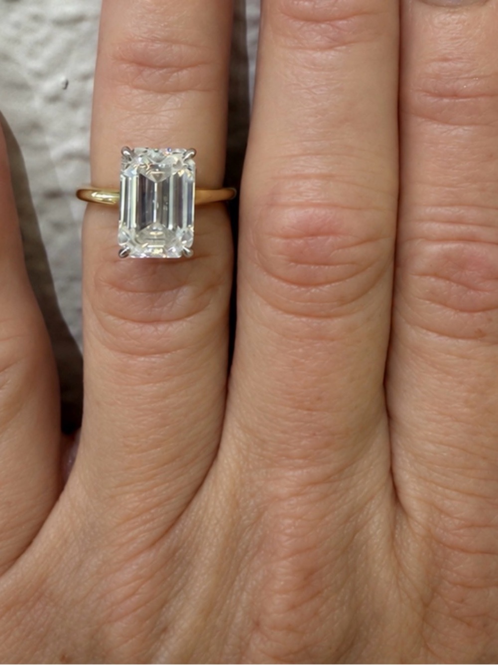 Classic Emerald-Cut Solitaire Ring in Gold